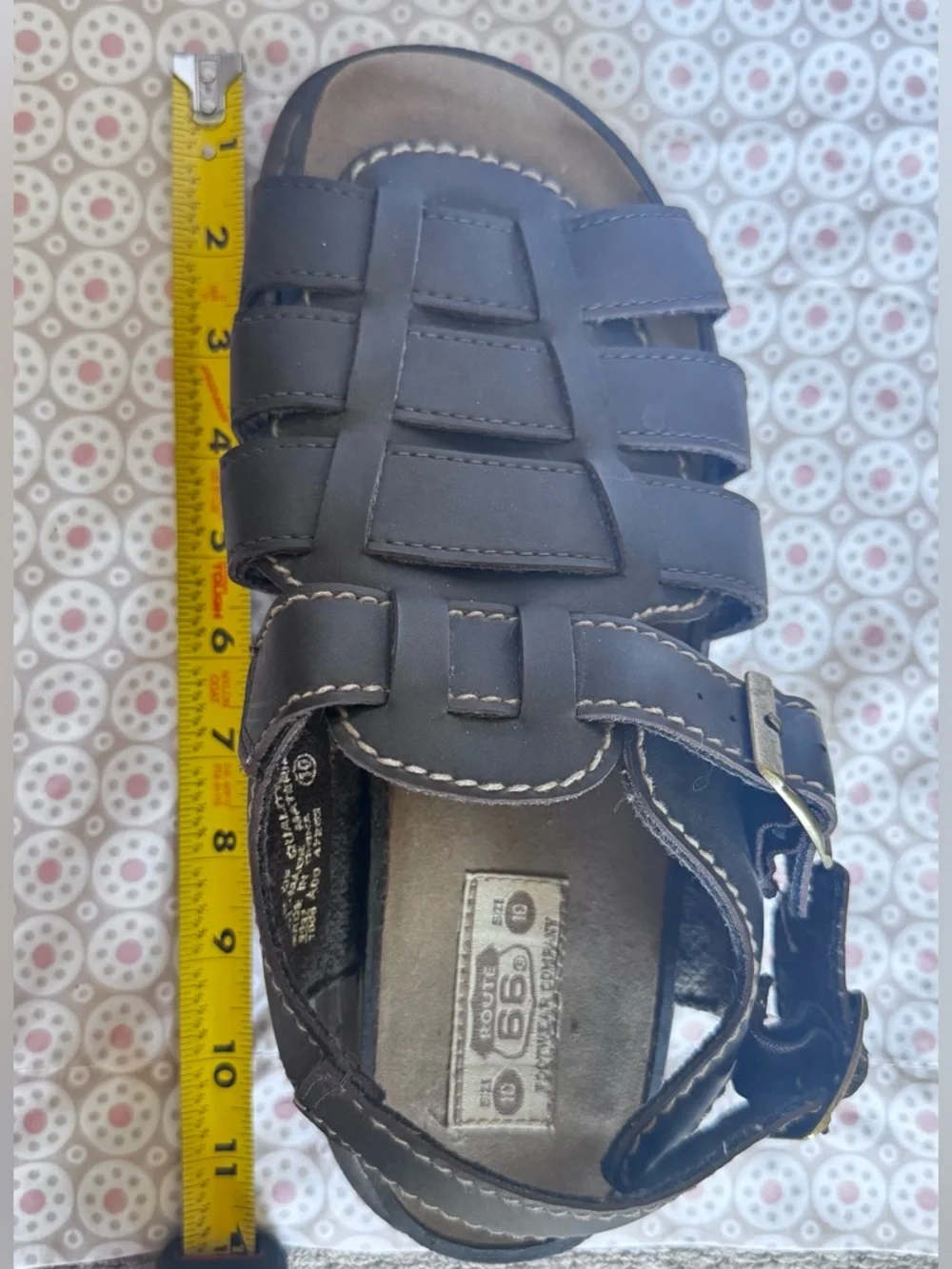 BRAND NEW! Vintage Route 66 Chunky Y2K Brown Leather Sandals - Men’s 10 / W11.5